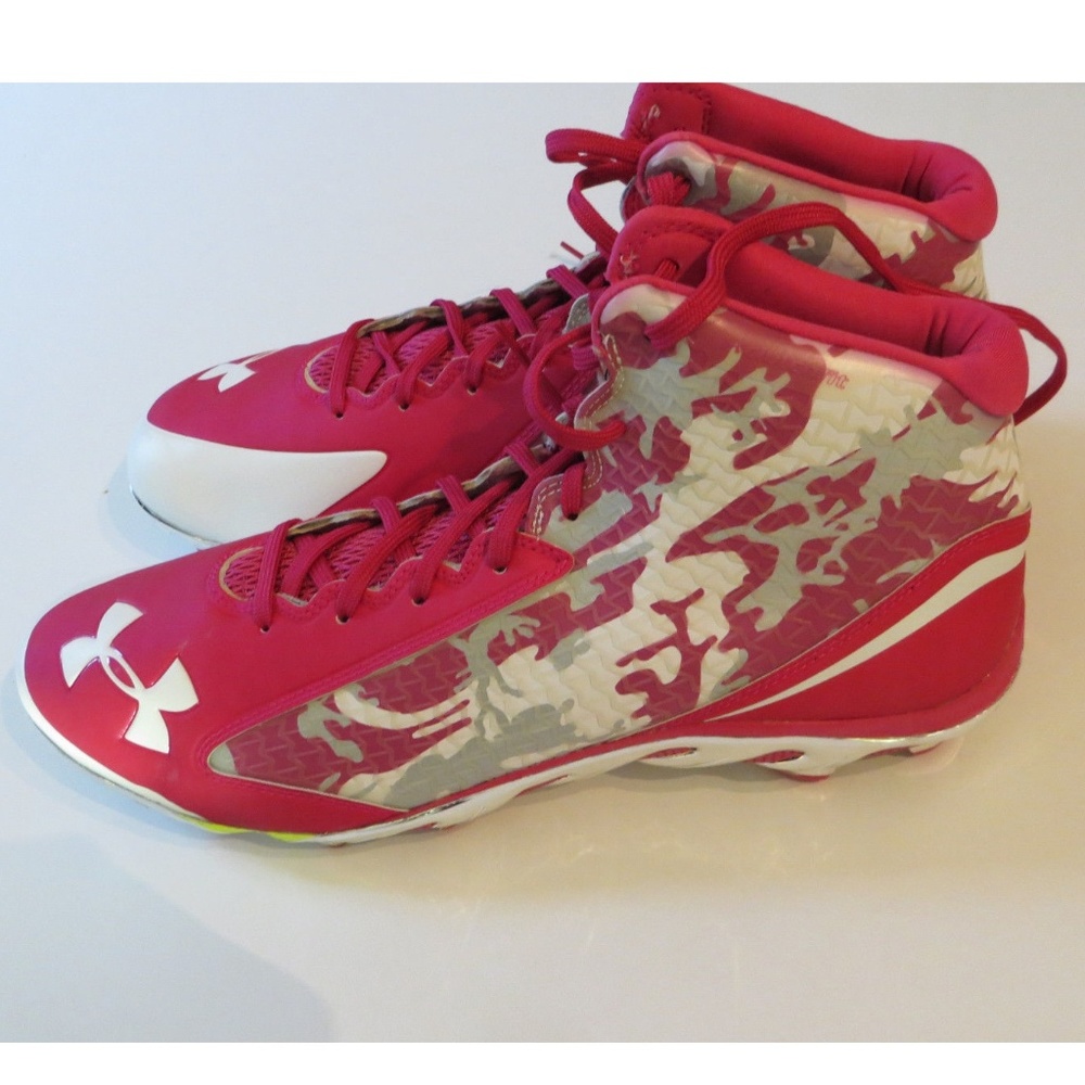 UA Team Spine Nitro Pink football cleats pink 16
